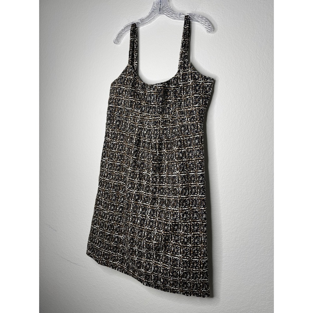 New York & Co Brown Black Geometric Print Cotton Tank Sun Dress Womens Size 18